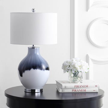 Mia 27" Glass/Metal LED Table Lamp - JONATHAN Y